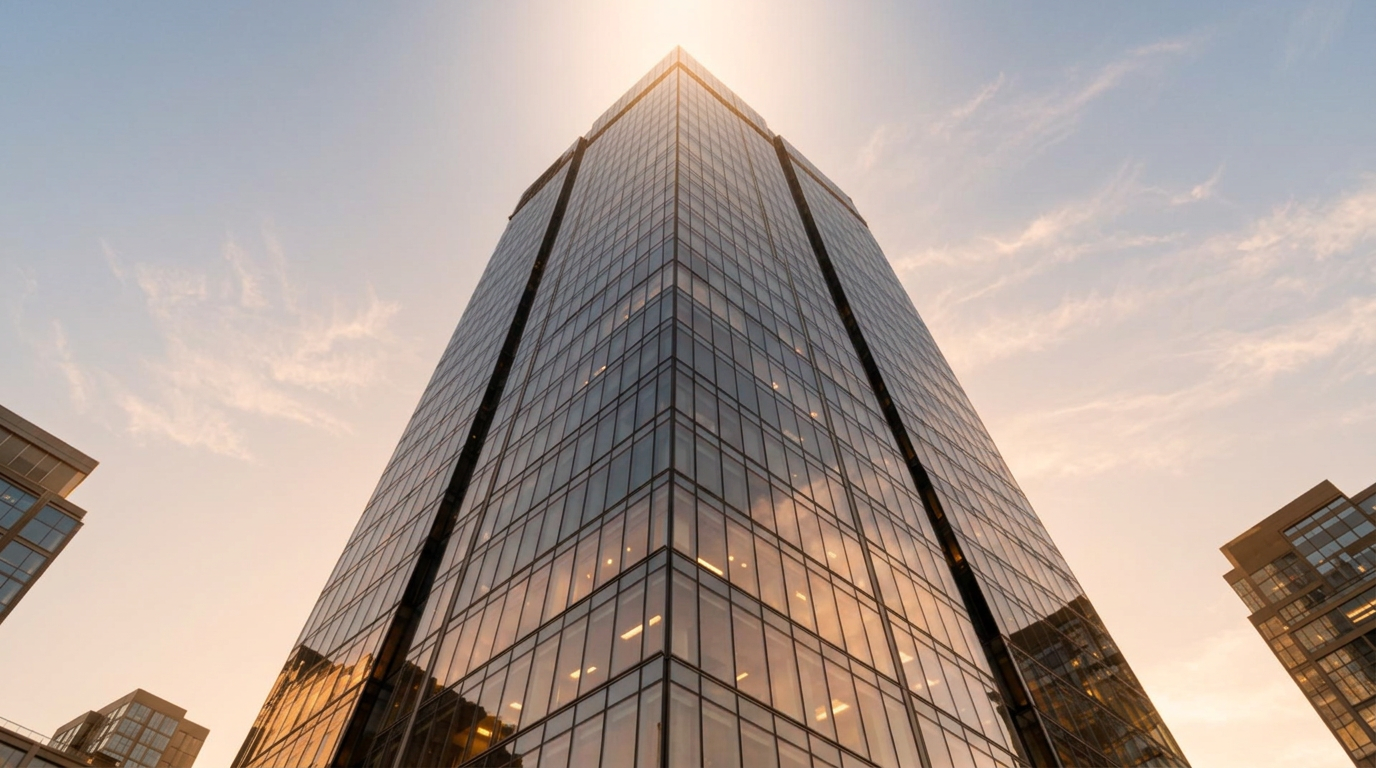 Office tower in early morning light