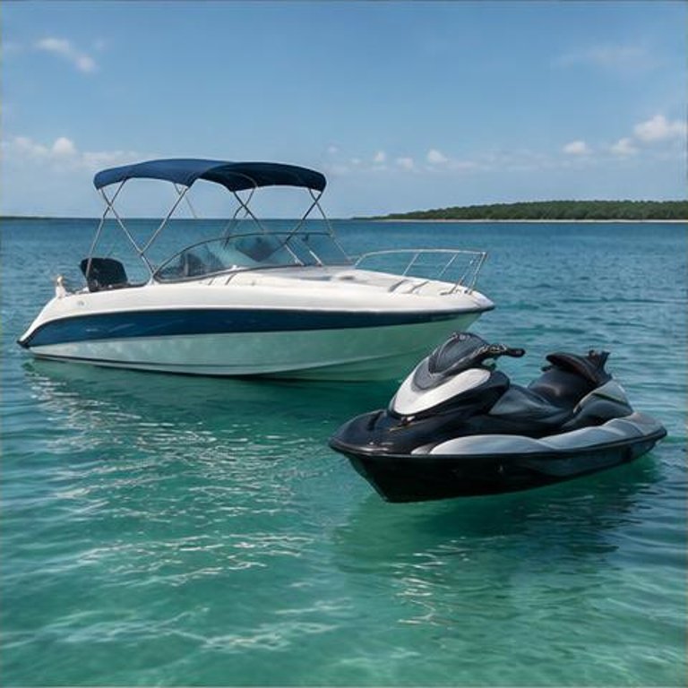 Original generated illustration for boating and jet ski accidents, not an actual incident or client