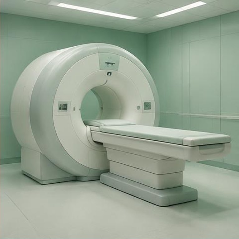 Diagnostic imaging workstation beside a scanning room
