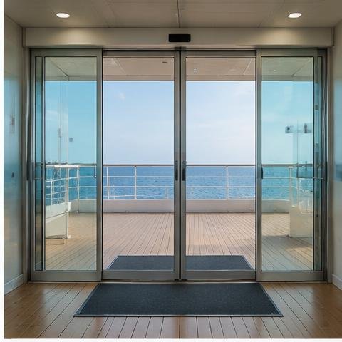 Original generated automatic door injuries illustration, not a case photograph